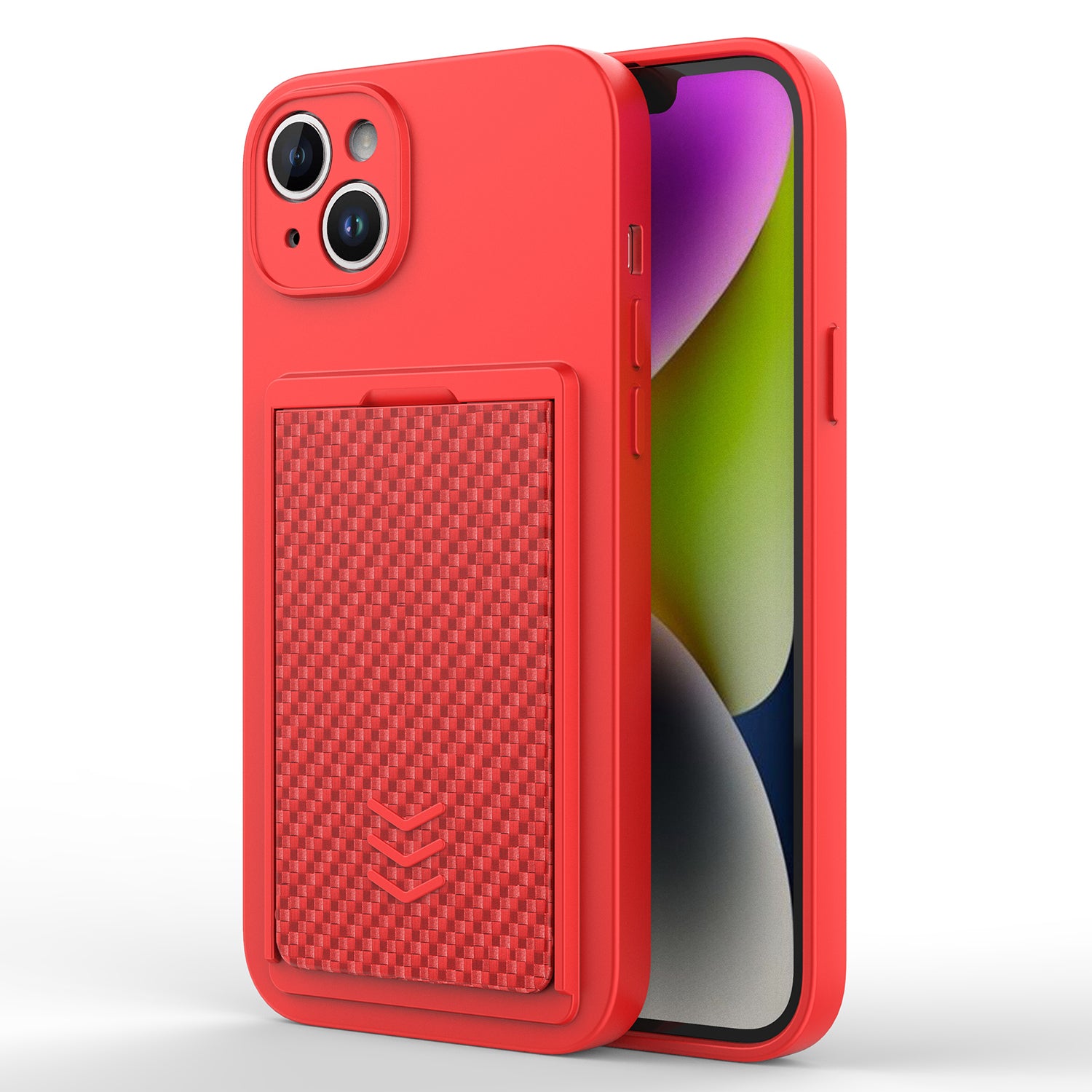 For iPhone 14 Plus Phone Case with PC Slide Card Holder Shockproof Phone TPU Cover For iPhone 14 Plus Phone Case with PC Slide Card Holder Shockproof Phone TPU Cover